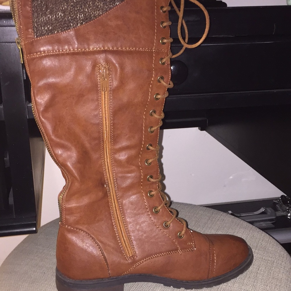 Brown high boots